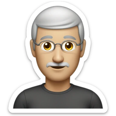 a steve jobs with a plump yoga pants on its head sticker