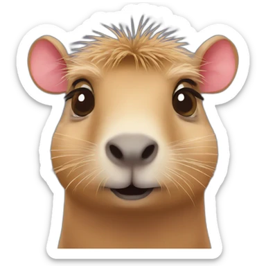 Capybara eyelashes cute blink sticker