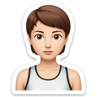 capelli corti marroni alta snella sportiva sticker