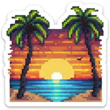 beach sunset sticker