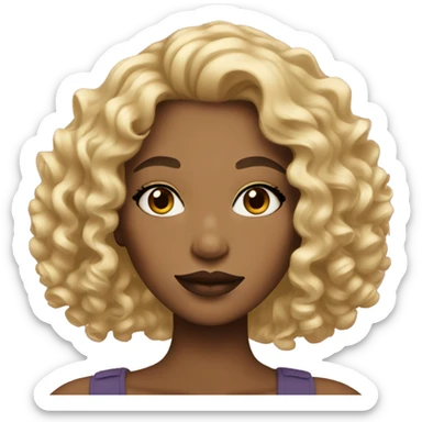 Girl with makeup and curly blonde hair sticker