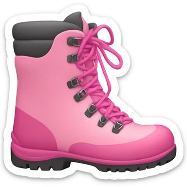 Pink hiking boots with shoe laces sticker