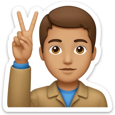 Person holding up peace sign sticker