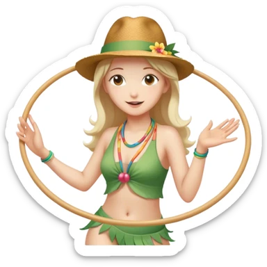 Ren wearing a fedora and dancing with hula hoop  sticker