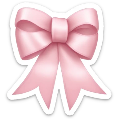 light pink ribbon bow sticker