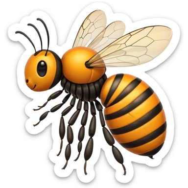 Lebah dadanya warna orange dan ekornya warna hitam  sticker