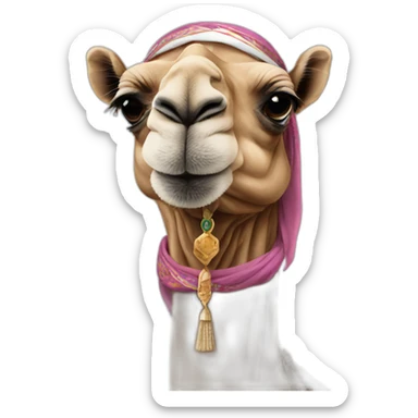 camel wearing arab head scarf sticker