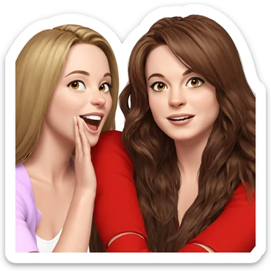 smiling girls with long hair sticker