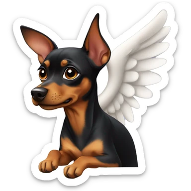 Pinscher angel sticker