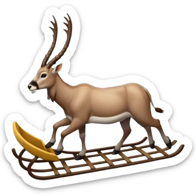 Eland met slede in dennenbos  sticker