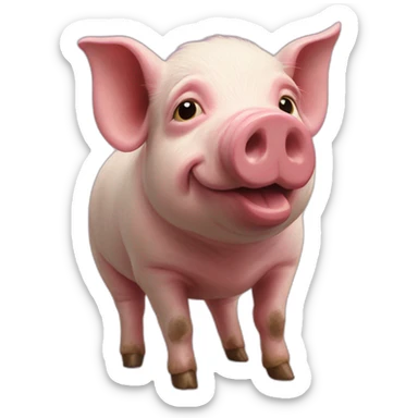 oil painting pig sticker