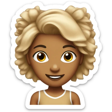 Tan cheerleader with pom poms sticker