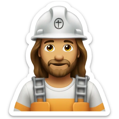 Jesus working on an oil rig sticker