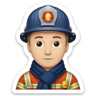 Fireman with scarf 
 sticker