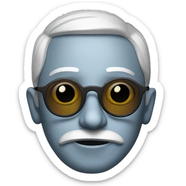 silly man with big party glasses  sticker