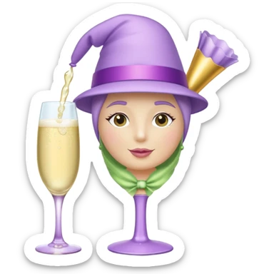Champagne toast lilac style sticker