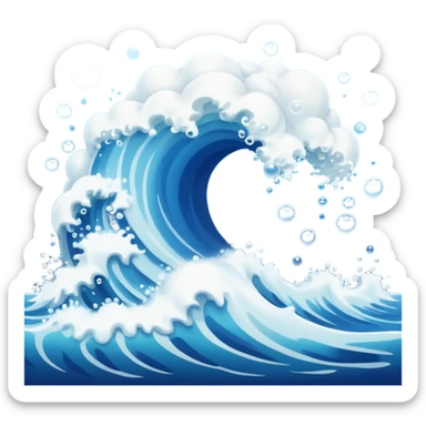 An ocean at a rolling boil with a lot of bubbles errupting from it sticker