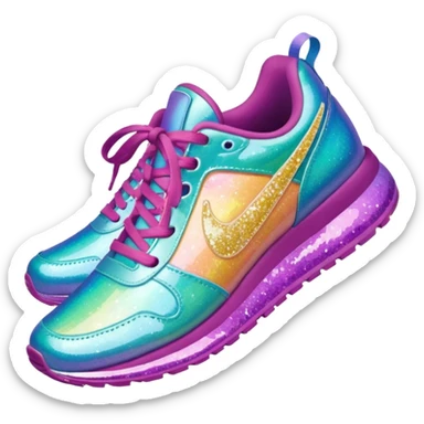 glitter running shoes sticker