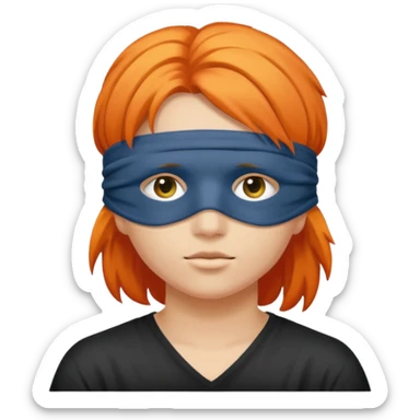 Blindfold person with different colors of hair. No trusting games with people blindfolded behind steering wheel sticker