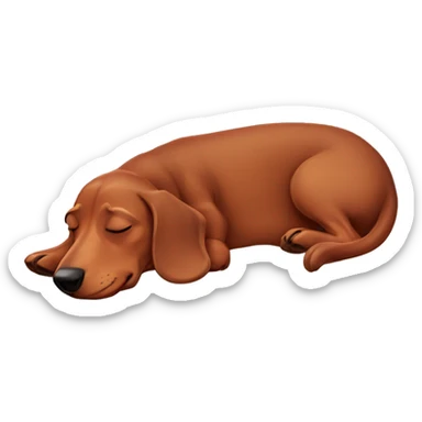 sleeping dachshund  sticker