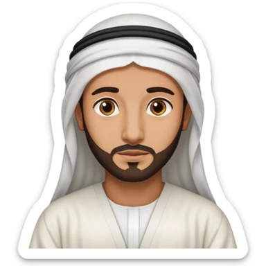 Emirati guy wearing white sticker