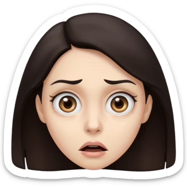 use the second emoji and make her look scared  sticker