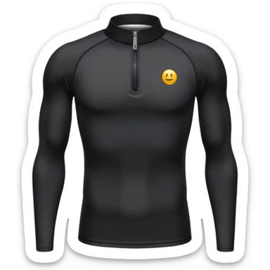 Compression black long sleeve shirt with zippered collar sticker