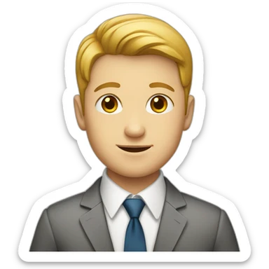 white boy wearing a shirt and tie sticker