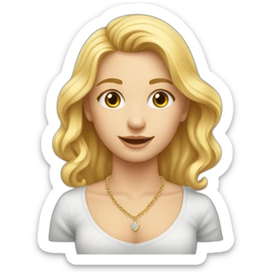 blank meisje met blond haar en een ketting sticker