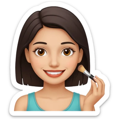 latin girl smiling while removing makeup sticker