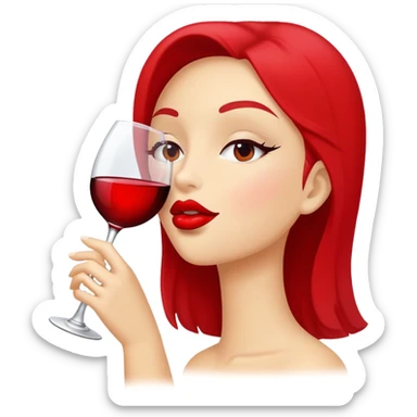 copa de vino con un beso sticker