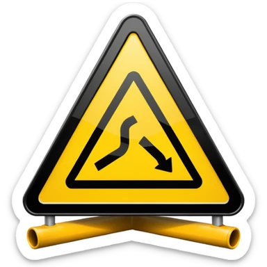 slippery road sign sticker