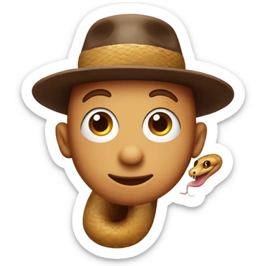 Cute snake in pork pie hat sticker
