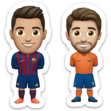 Cristiano Ronaldo Whit Leo messi sticker