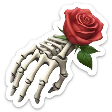 hand skeleton with a rose sticker