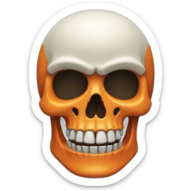 Skeleton skull with orange site helmet sticker