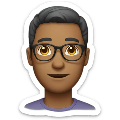 man withround glasses short hair sticker