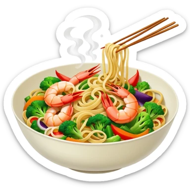 prawn stir-fry noodles sticker