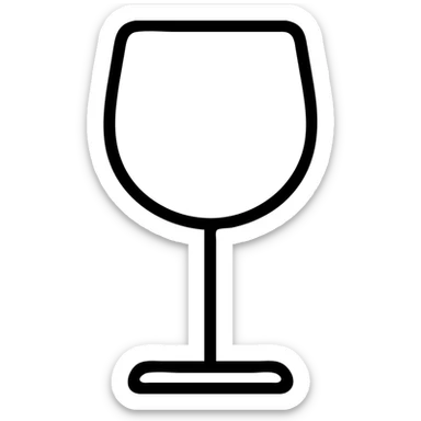 wine glass outlined icon sticker