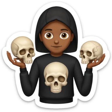 Black clothes fairy brown skin holding a skull sticker