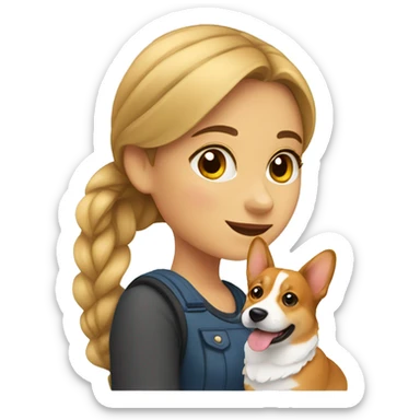 Girl with Corgi sticker