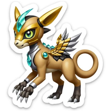 Meloetta-Wargreymon-Protogen-Pokémon-Digimon-Fakémon-fusion-hybrid-creature sticker