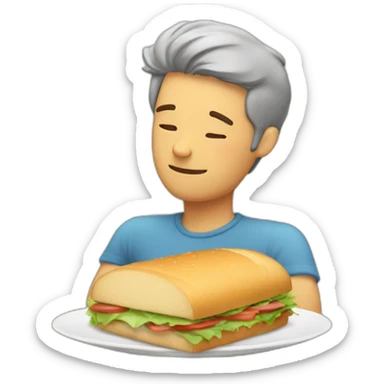 Guy dreaming about a sandwich  sticker