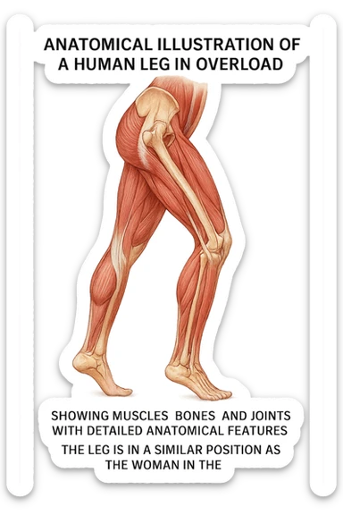 FOTO IDENTICA PRENDI SPUNTO DALLA FOTO E FAMMI A LIVELLO ANATOMICO LA GAMBA IN SOVRACCARICO sticker