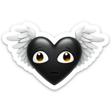 Black heart with wings sticker