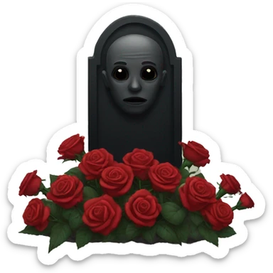 black grave with roses sticker