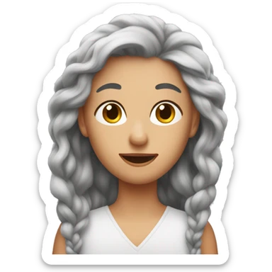 long cimson hair mam sticker