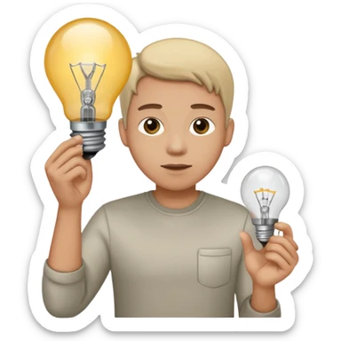 ausgeschaltete Glühbirne, keine Lichtstrahlen, neutraler Gesichtsausdruck sticker