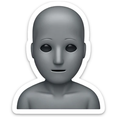 grey human silhouette frontal view with no facial features, no face, no eyes, no nose, no mouth, simple outline sticker