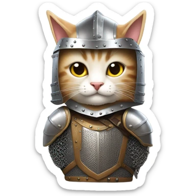 Medieval cat sticker